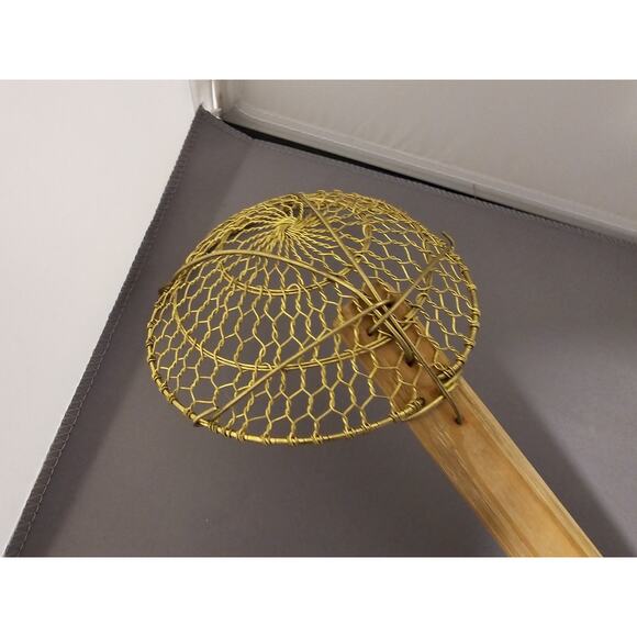 Vintage Large Deep Fry/Wok Cooking Spider Ladle/Strainer/Basket - 14" L x 5" Dia - Picture 6 of 6